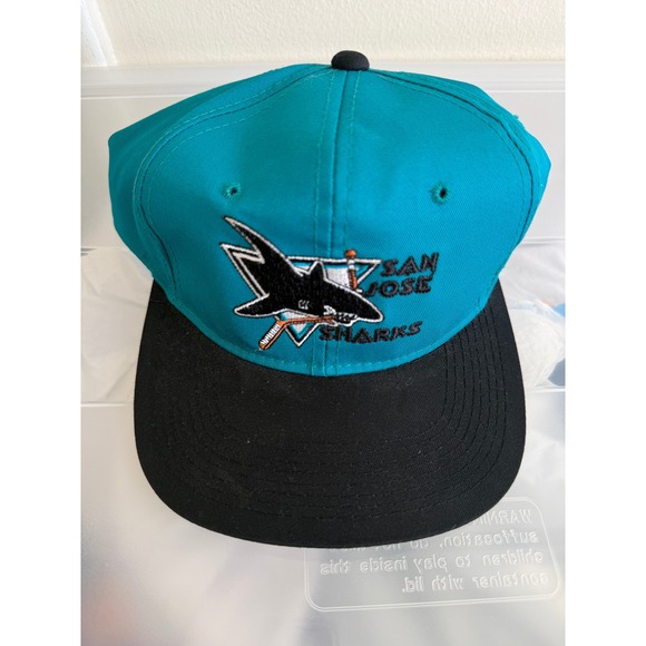 San Jose Sharks The Cap Co Snapback Teal Black Blue Hockey NHL Adjustable 90s - Picture 5 of 8